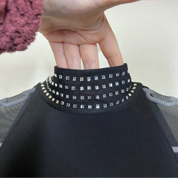 Vintage Tadashi Shoji Floor Length Mesh Rhinestone Dress Size Medium PETITE - Picture 6 of 15